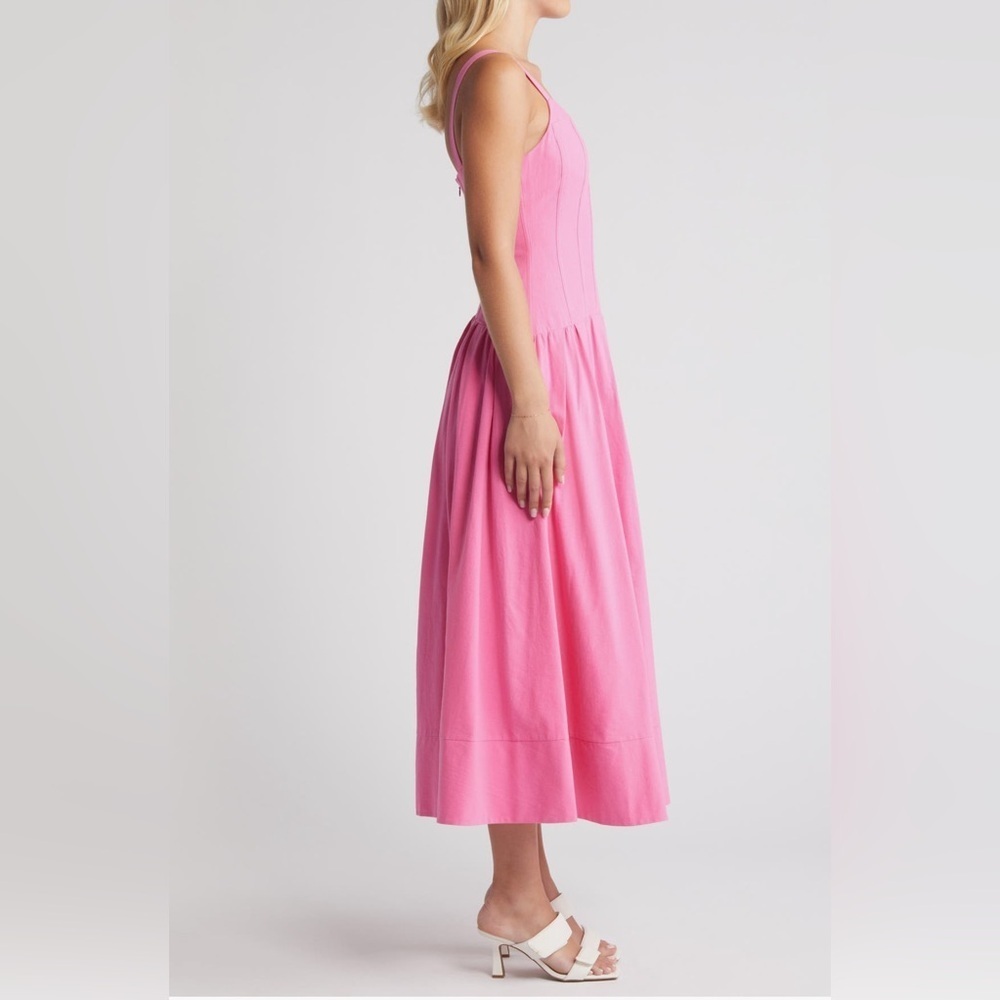 Moon River Corset Bodice Drop Waist Dress In Pink B2356 - Picture 7 of 7